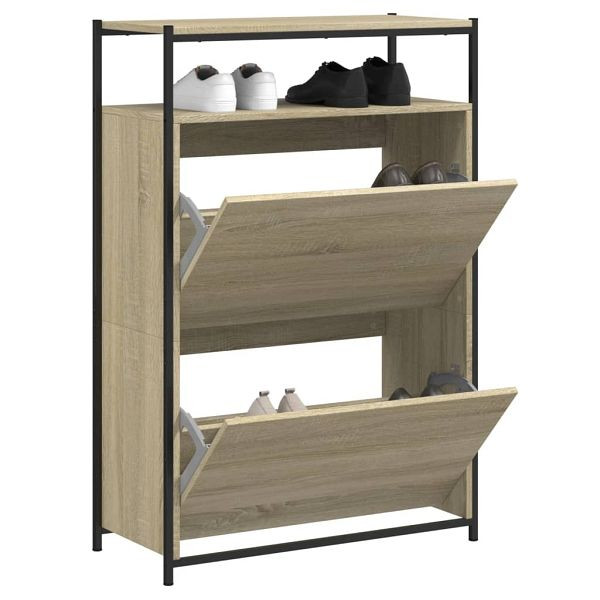 vidaXL Schuhschrank Sonoma-Eiche 75x34x112 cm Holzwerkstoff, 840035