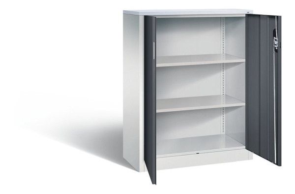 C+P Büroschrank Acurado, H1200xB930xT400mm, Farbe: Lichtgrau / Schwarzgrau, Muldengriff, 3 OH, 9267-1200 S10306