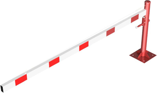 Schake Drehschranke mit Seilzugverstärkung, für Dübel Befestigung, Schrankenbaumlänge: 3000 mm, für Vorhangschloss, 4113_30VBP