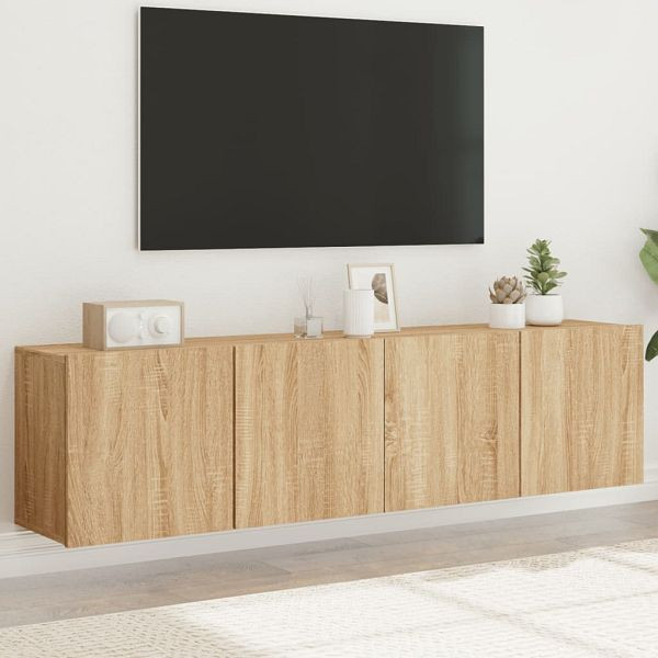 vidaXL TV-Wandschränke 2 Stück Sonoma-Eiche 80x30x41 cm, 836957