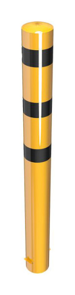 Schake Stahlrohrpoller Ø 193 x 3,6 mm ortsfest, zum Einbetonieren gelb / schwarz, feuerverzinkt, Gesamtlänge: 2000 mm, 40192BG