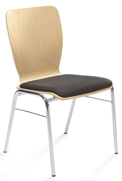 Deskin Besucherstuhl JARA, Schwarz, 500 x 555 x 845 mm, Gestell: Verchromt, Sitzpolster, 333653