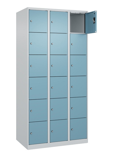 C+P Schließfachschrank Evolo PLUS, 18 Fächer, 1850x900x500mm, 7035/0010, 049000-306 S10009