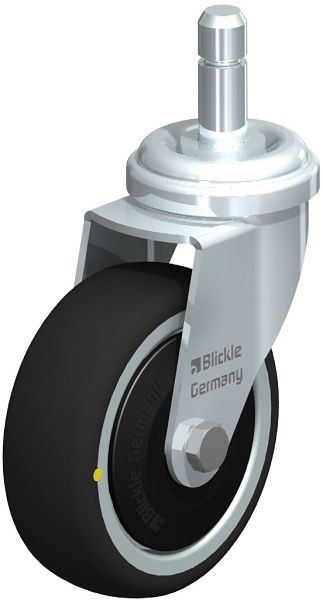 Blickle LRA-PATH 75K-ELS-FK-ES Apparate-Lenkrolle mit Einsteckstift, Thermoplastisches Polyurethan, Grau, 848656
