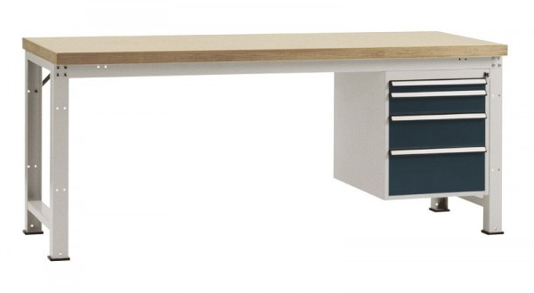 Manuflex Komplett-Werkbank Grund PROFI Standard mit Multiplex-Platte, BxTxH = 2000 x 700 x 840 mm, Anthrazit, WP5624.7016
