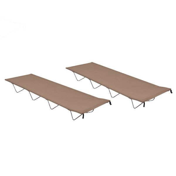 vidaXL Campingbetten 2 Stück 180x60x19 cm Oxford-Gewebe und Stahl Taupe, 312487