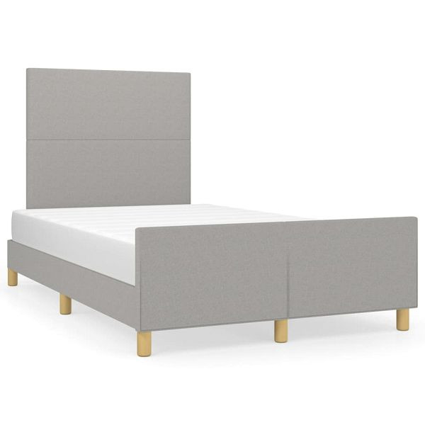 vidaXL Bettgestell mit Kopfteil Hellgrau 120x190 cm Stoff, 3270499