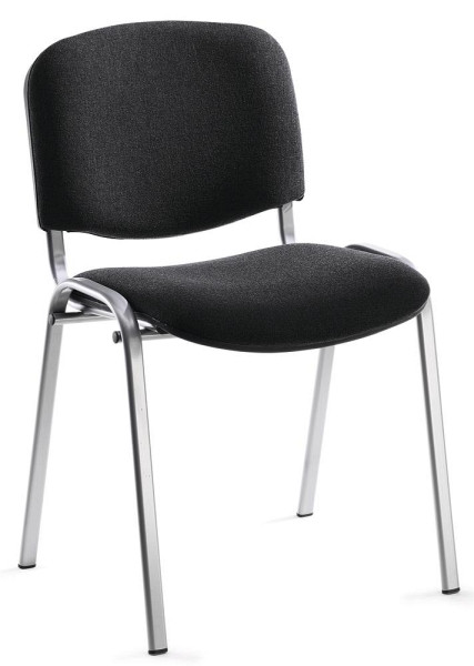 Deskin Besucherstuhl ISO, Anthrazit-meliert, 545 x 560 x 820 mm, Gestell: Alusilber, 346346
