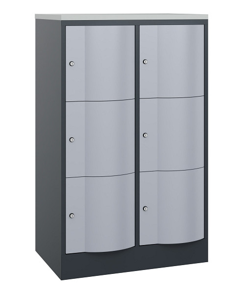 C+P Schließfachschrank Resisto, H1255xB772xT540mm, 7016/9006, 8573-272 S10529