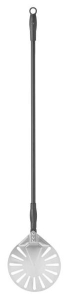 Hendi Pizzaschaufel rund, Edelstahl, perforiert, 230x1200 mm, 617199