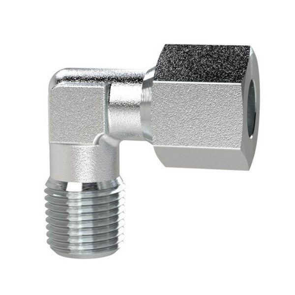 Riegler Winkel-Einschraubverschraubung, NPT 1/4, Rohr-Ø12, Stahl verzinkt, 159174