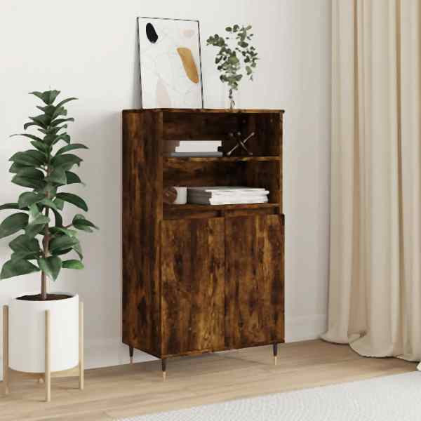 vidaXL Highboard Räuchereiche 60x36x110 cm Holzwerkstoff, 831481