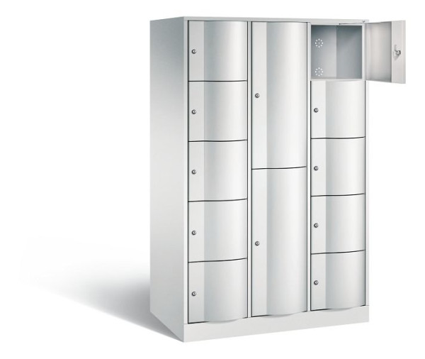 C+P Kombi-Schließfachschrank Resisto, H1950xB1148xT640mm, Farbe: Lichtgrau, 8070-3731 S10017