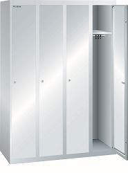 LISTA Garderobenschrank (BxTxH) 1200x500x1700mm 4 Abteile Farbe: Lichtgrau, Zylinderschloss, 94.417.020