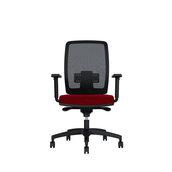 Bisley Bürodrehstuhl Cometa, Rückenlehne mit Netzbezug, Höhenverstellbare Armlehnen, Kunststofffußkreuz, TN9416 dark red, COMENKLRT0015TN9416