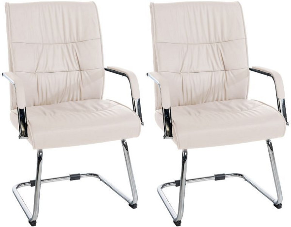CLP 2er Set Besucherstühle Sievert, creme, 323004, 4255716300166