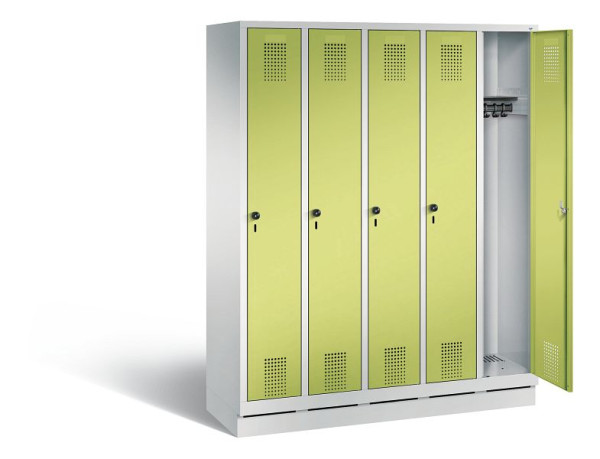 C+P Spind Evolo, 5 Abteile, H1800xB1480xT500 mm, Lichtgrau/Viridingrün, 48020-50 S10238