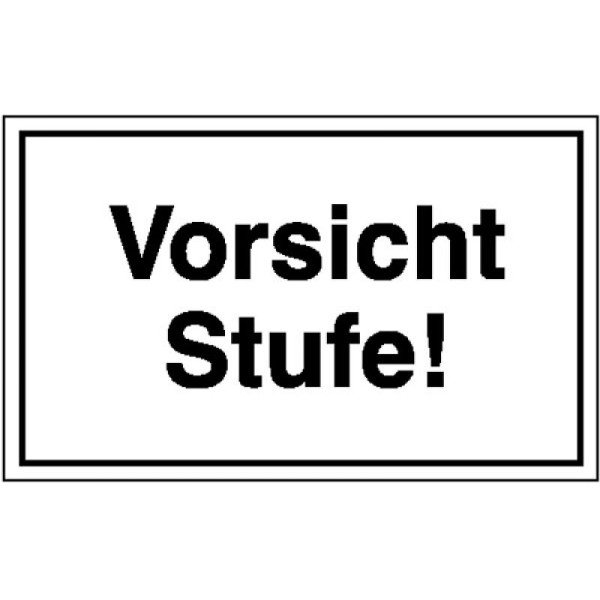 Stein HGS Hinweisschild zur Betriebskennzeichnung, Vorsicht Stufe, 250 x 150 mm, 11.5813
