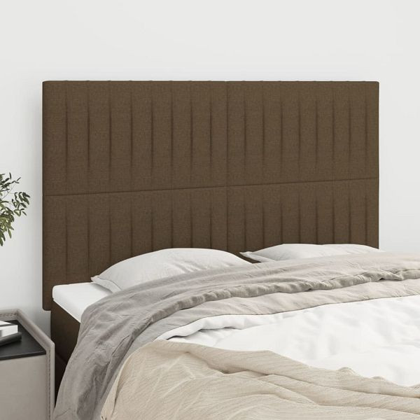 vidaXL Kopfteile 4 Stück Dunkelbraun 72x5x78/88 cm Stoff, 3116571
