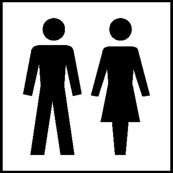 SafetyMarking Türschild, Graphic Line - WC Damen/Herren, BxH 10x10 cm, Kunststoff (Hart-PVC), selbstklebend, 43.5880-D/H