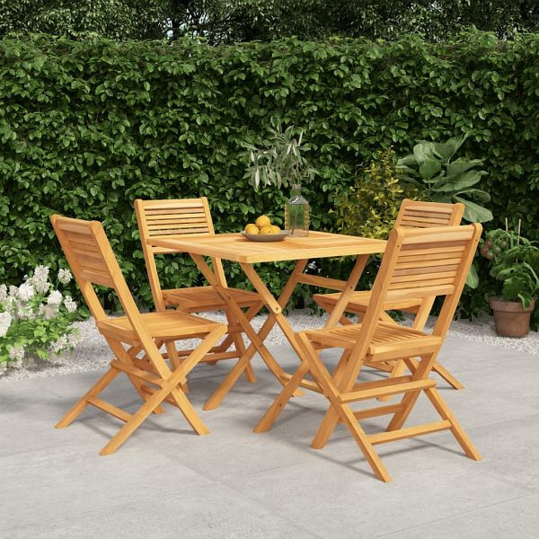 vidaXL 5-teilig Garten-Essgruppe Massivholz Teak, 3155040
