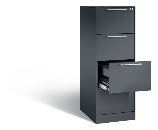 C+P Hängeregistraturschrank Asisto, H1310xB440xT600mm, Farbe: Schwarzgrau, Bügelgriff, 146225-411 S10038