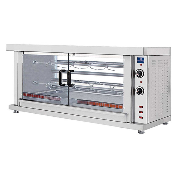 Mastro Elektro-Hähnchengrill mit Beleuchtung, 2 Spieße für 8-10 Hähnchen, AJD0050