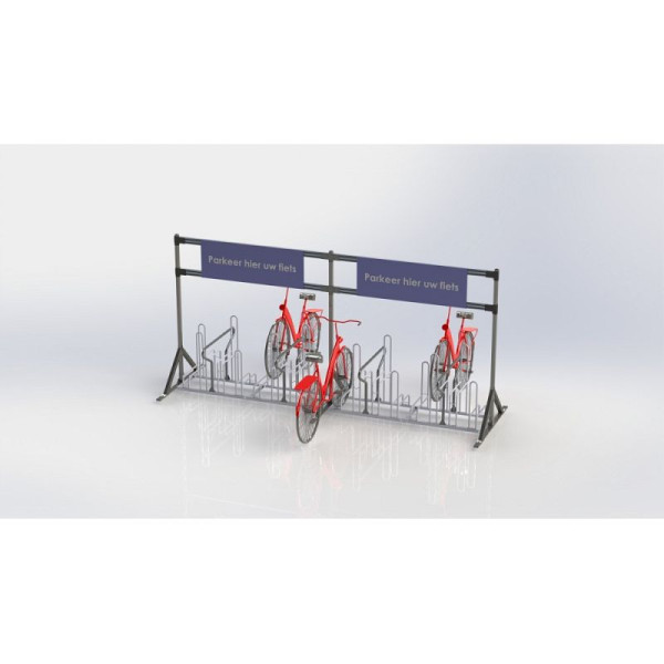 STEIN HGS Fahrradständer Anlehnparker 'B-Bike Ads', ohne Ladepunkte, 400 mm, zweiseitig, 8 Stück, 78205.0002