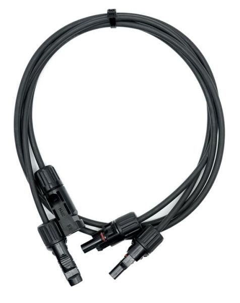 WATTSTUNDE Solarverlängerungskabel, 2x6mm² Typ-MC4/Typ-MC4, 1m schwarz, 401-80006