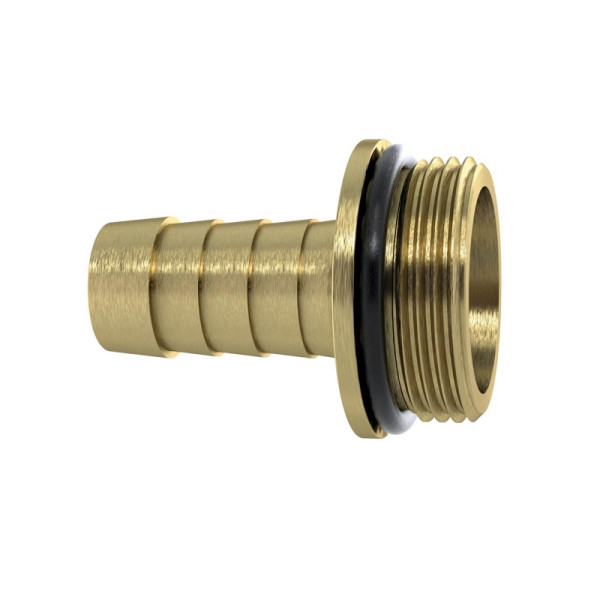 Riegler 1/3 Schlauchverschraubung G1/2x13, mit NBR O-Ring, mit Bund, MS blank, 146133