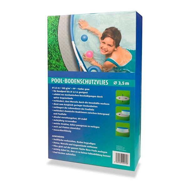 NOOR Poolvlies rund PP-Vlies 140 g/m² grau, Größe 3,5m, 011POOLVLIES-35