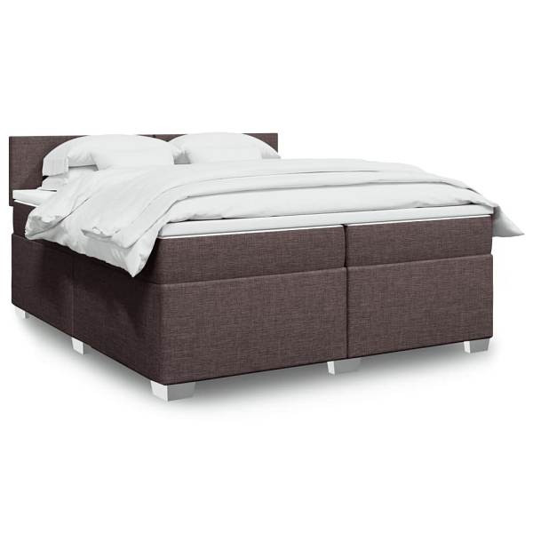 vidaXL Boxspringbett mit Matratze Dunkelbraun 200x200 cm Stoff, 3285991