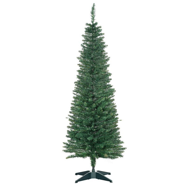 HOMCOM Weihnachtsbaum künstlichen Tanne Christbaum, inkl. Ständer Weihnachtsstern 1,5 m, Grün, 830-195