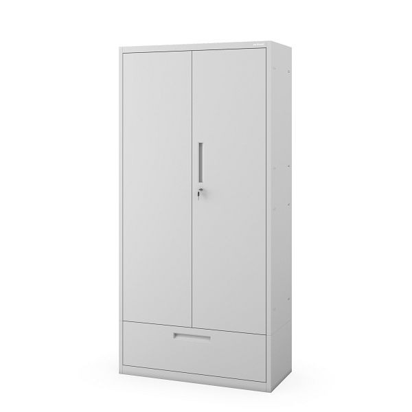 Jan Nowak Modularer multifunktionaler Metallschrank mit Schublade MEGAN 1850 x 900 x 400 mm, Grau, 2324