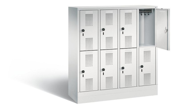C+P Kindergarten-Spind doppelstöckig Evolo, H1300xB1190xT300mm, Farbe: Lichtgrau, 483203-40 S10058