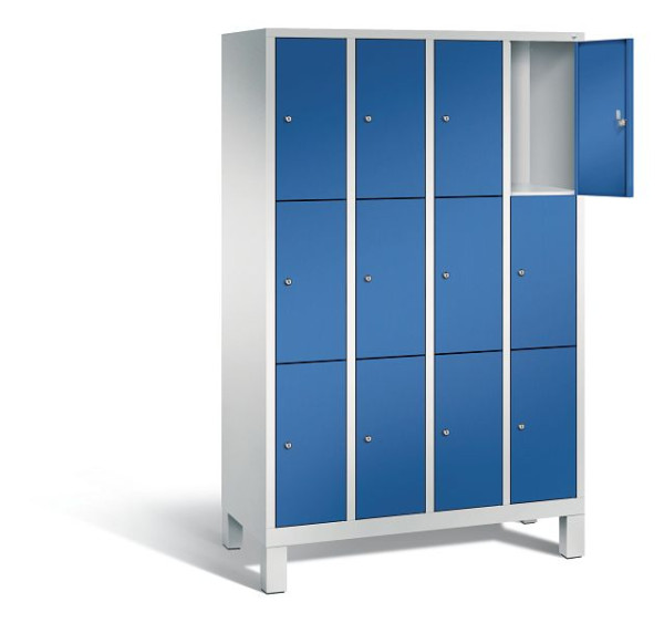 C+P Schließfachschrank Evolo, H1850xB1190xT500mm, Farbe: Lichtgrau / Enzianblau, 48010-403 S10043