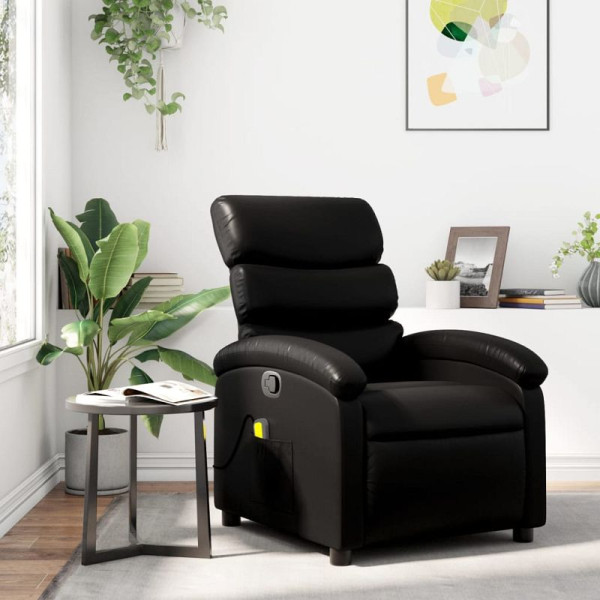 vidaXL Massage-Relaxsessel, Kunstleder, Schwarz, 3205376