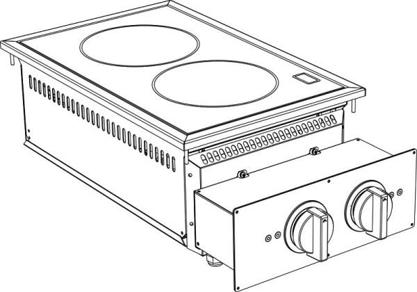 KBS Induktionsherd 2 Heizzonen Drop In 700 Breite 400mm, 10421503