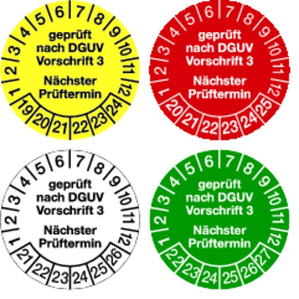 Schilder Klar Prüfplakette DGUV Vorschrift 3 nächste Prüfung ab 2023, blau/weiß, 30 mm Folie selbstklebend, VE: 40 Stück, 46/10.23