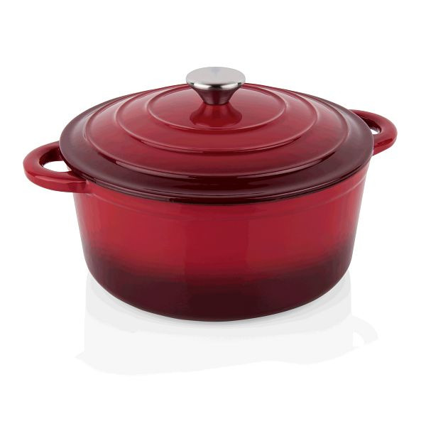 WAS Topf, Durchmesser 24 cm, rot, Gusseisen emailliert, 3540240