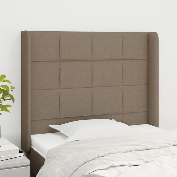 vidaXL Kopfteil mit Ohren Taupe 83x16x118/128 cm Stoff, 3119558