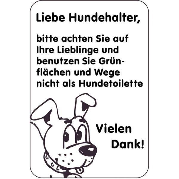 Stein HGS Sonderschild, Liebe Hundehalter, bitte achten Sie auf Ihre Lieblinge, 400 x 600 mm, 15074