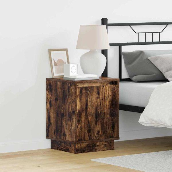 vidaXL Nachttisch mit 2 pcs Geräucherte Eiche 39 x 34,5 x 50 cm, 869603