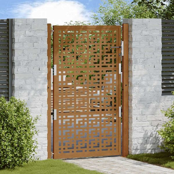 vidaXL Gartentor 105x155 cm Wetterfester Stahl Kreuz-Design, 4101006