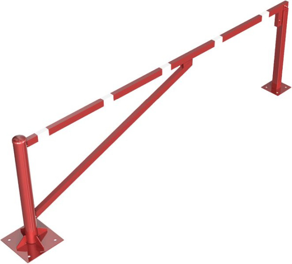 Schake Drehschranke 3,00m, mit Profilzylinder, Drehpfosten: Ø 102mm, Schrankenarm: 60x40mm, inkl. 2 Auflagepfosten, zum Aufdübeln, 413_300ZBP