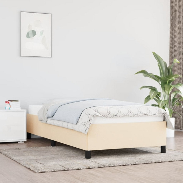 vidaXL Bettgestell Creme 90x190 cm Stoff, Polyester, 347031
