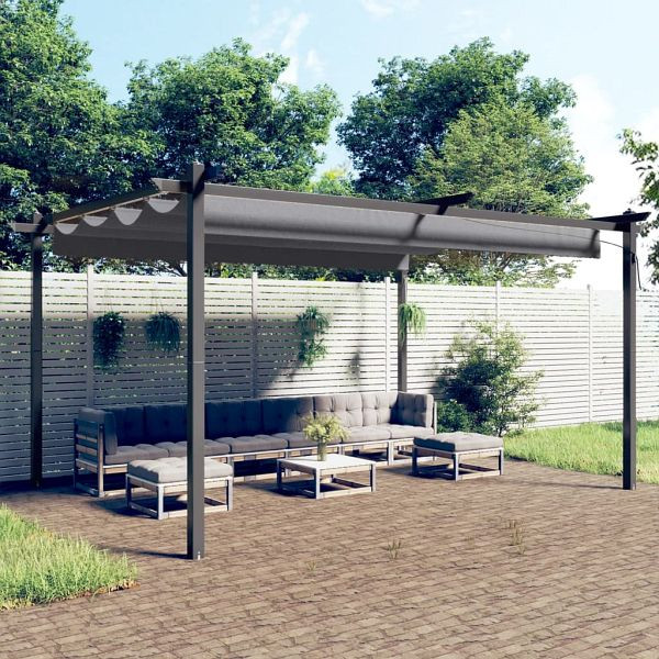 vidaXL Pavillon mit Ausziehbarem Dach 4x3 m Anthrazit, 318538