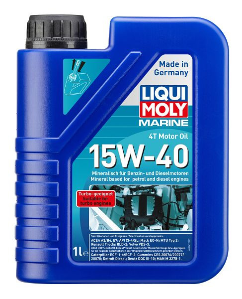 LIQUI MOLY Motoröl Marine 4T Motor Oil 15W-40, Kanister Kunststoff, VE: 1 Liter, 25015