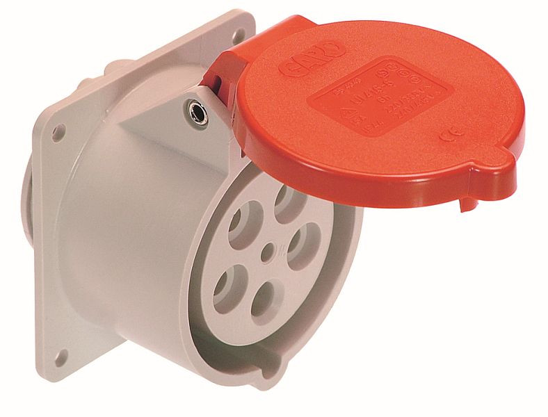 as-Schwabe CEE-Anbaudose 400V/32A mit Dichtungsring, Flanschmaß: 75 x 75mm, 60441