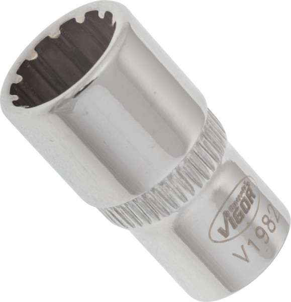 VIGOR Multiprofil-Steckschlüsseleinsatz, Vierkant hohl 6,3 mm (1/4 Zoll), Multiprofil, 9 mm, VE: 10 Stück, V1982